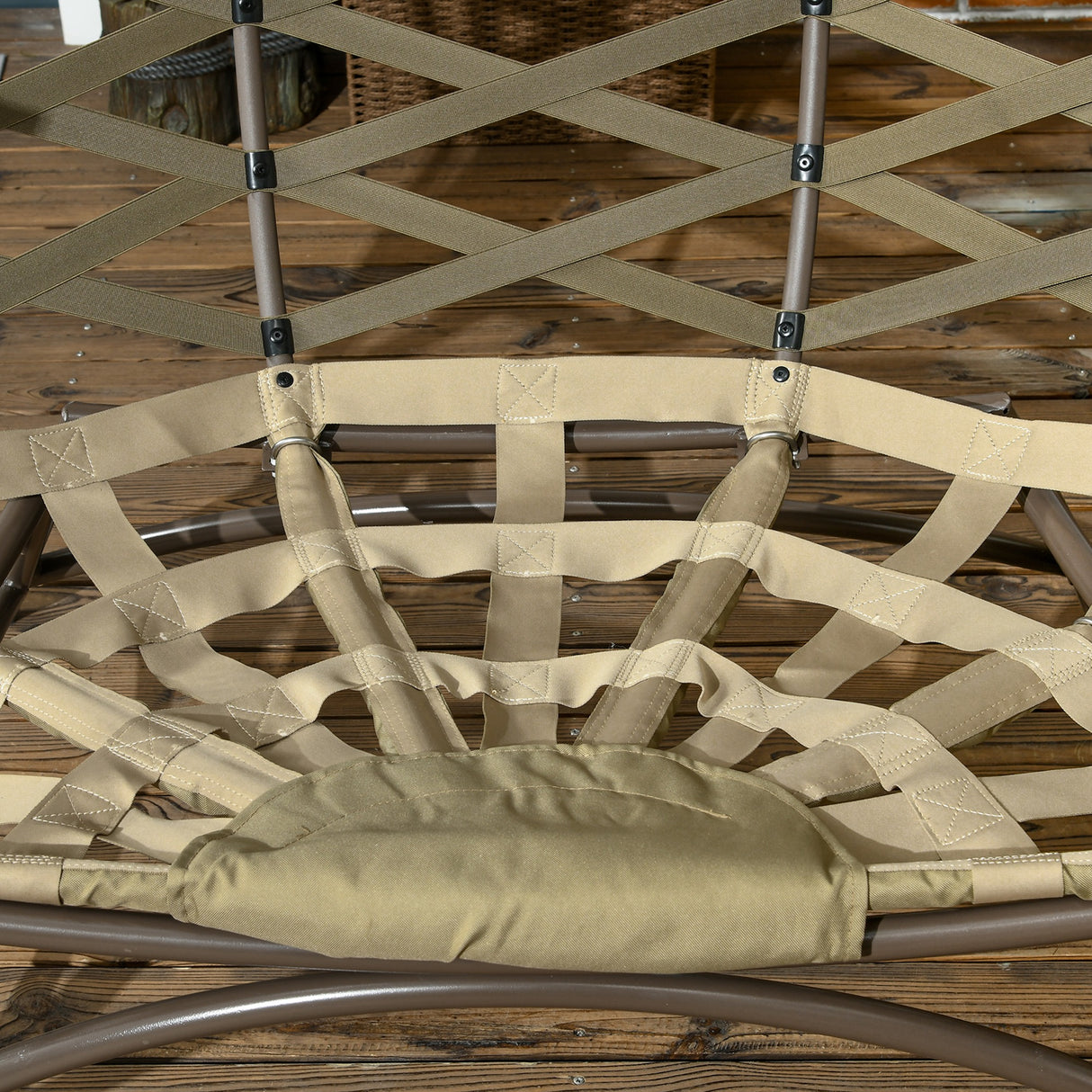Polyester Fabric 2 Seater Folding Weave Egg Chair for Outdoor - Velmora