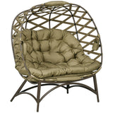 Polyester Fabric 2 Seater Folding Weave Egg Chair for Outdoor - Velmora