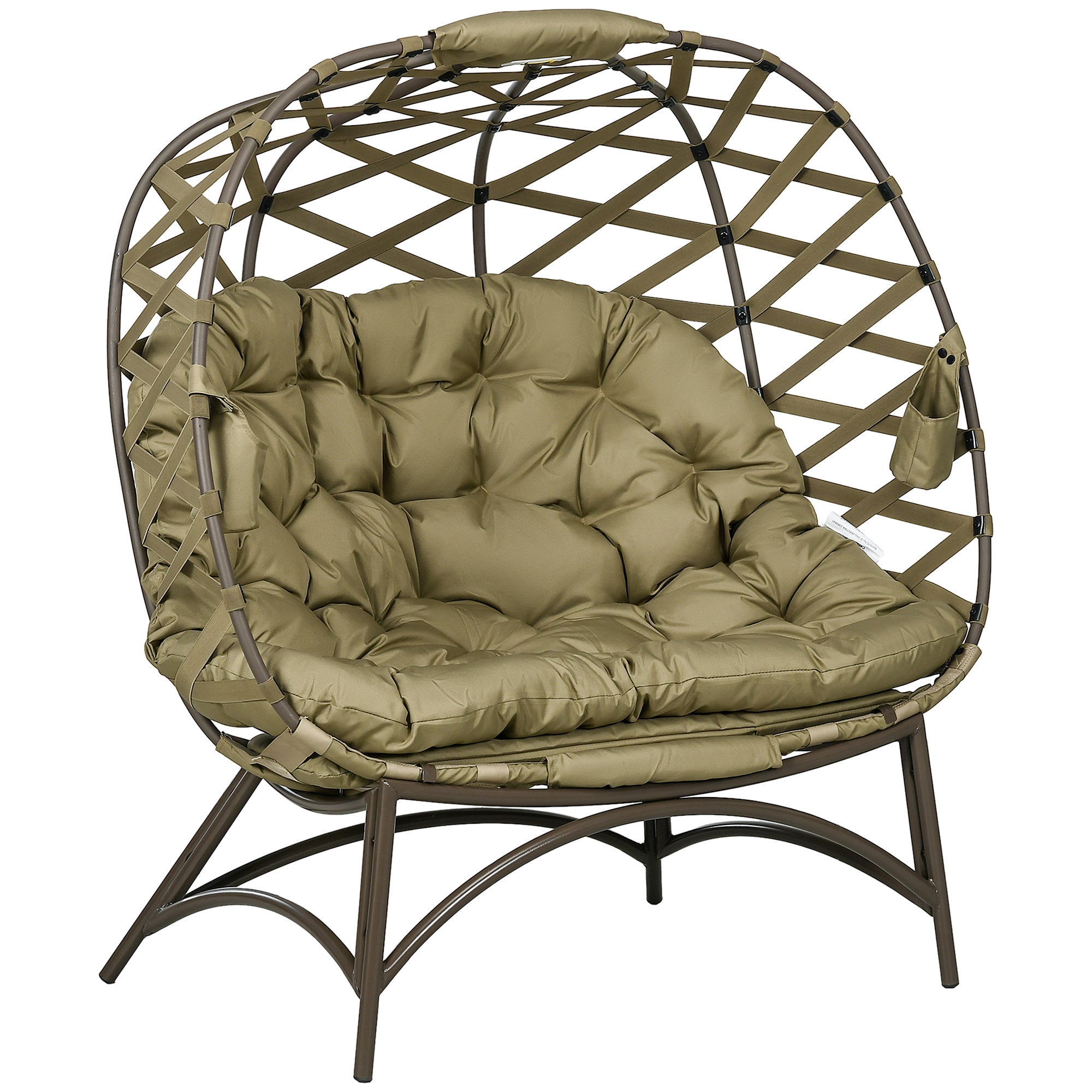 Polyester Fabric 2 Seater Folding Weave Egg Chair for Outdoor - Velmora