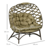 Polyester Fabric 2 Seater Folding Weave Egg Chair for Outdoor - Velmora