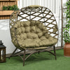 Polyester Fabric 2 Seater Folding Weave Egg Chair for Outdoor - Velmora