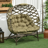 Polyester Fabric 2 Seater Folding Weave Egg Chair for Outdoor - Velmora
