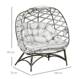 Polyester Fabric 2 Seater Folding Weave Egg Chair for Outdoor - Velmora