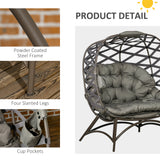 Polyester Fabric 2 Seater Folding Weave Egg Chair for Outdoor - Velmora