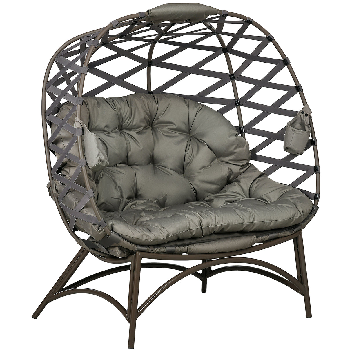 Polyester Fabric 2 Seater Folding Weave Egg Chair for Outdoor - Velmora