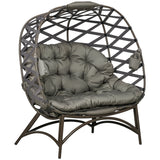 Polyester Fabric 2 Seater Folding Weave Egg Chair for Outdoor - Velmora