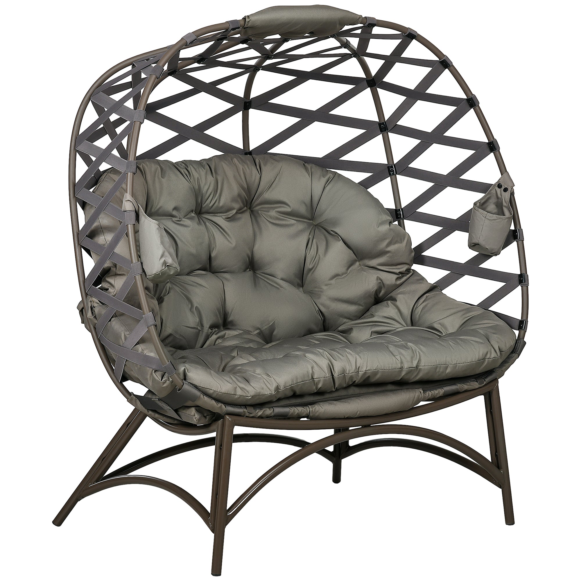 Polyester Fabric 2 Seater Folding Weave Egg Chair for Outdoor - Velmora