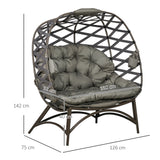 Polyester Fabric 2 Seater Folding Weave Egg Chair for Outdoor - Velmora