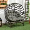 Polyester Fabric 2 Seater Folding Weave Egg Chair for Outdoor - Velmora