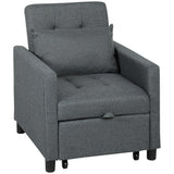 Polyester Fabric 1 Seater Sofa Bed 69cm Wide With 1 Pillow - Velmora
