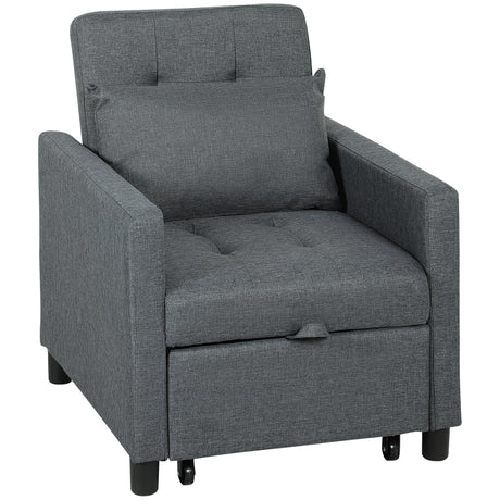 Polyester Fabric 1 Seater Sofa Bed 69cm Wide With 1 Pillow - Velmora