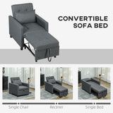 Polyester Fabric 1 Seater Sofa Bed 69cm Wide With 1 Pillow - Velmora