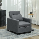 Polyester Fabric 1 Seater Sofa Bed 69cm Wide With 1 Pillow - Velmora