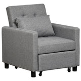 Polyester Fabric 1 Seater Sofa Bed 69cm Wide With 1 Pillow - Velmora