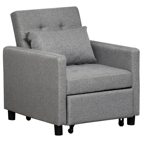 Polyester Fabric 1 Seater Sofa Bed 69cm Wide With 1 Pillow - Velmora