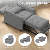 Polyester Fabric 1 Seater Sofa Bed 69cm Wide With 1 Pillow - Velmora