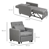 Polyester Fabric 1 Seater Sofa Bed 69cm Wide With 1 Pillow - Velmora
