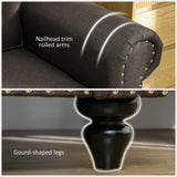 Polyester Fabric 2 Seater Sofa 156cm Wide With Wooden Legs - Velmora