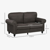 Polyester Fabric 2 Seater Sofa 156cm Wide With Wooden Legs - Velmora