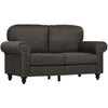 Polyester Fabric 2 Seater Sofa 156cm Wide With Wooden Legs - Velmora
