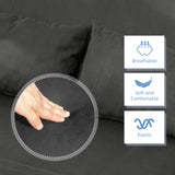 Polyester Fabric 2 Seater Sofa Bed 111cm Wide - Velmora