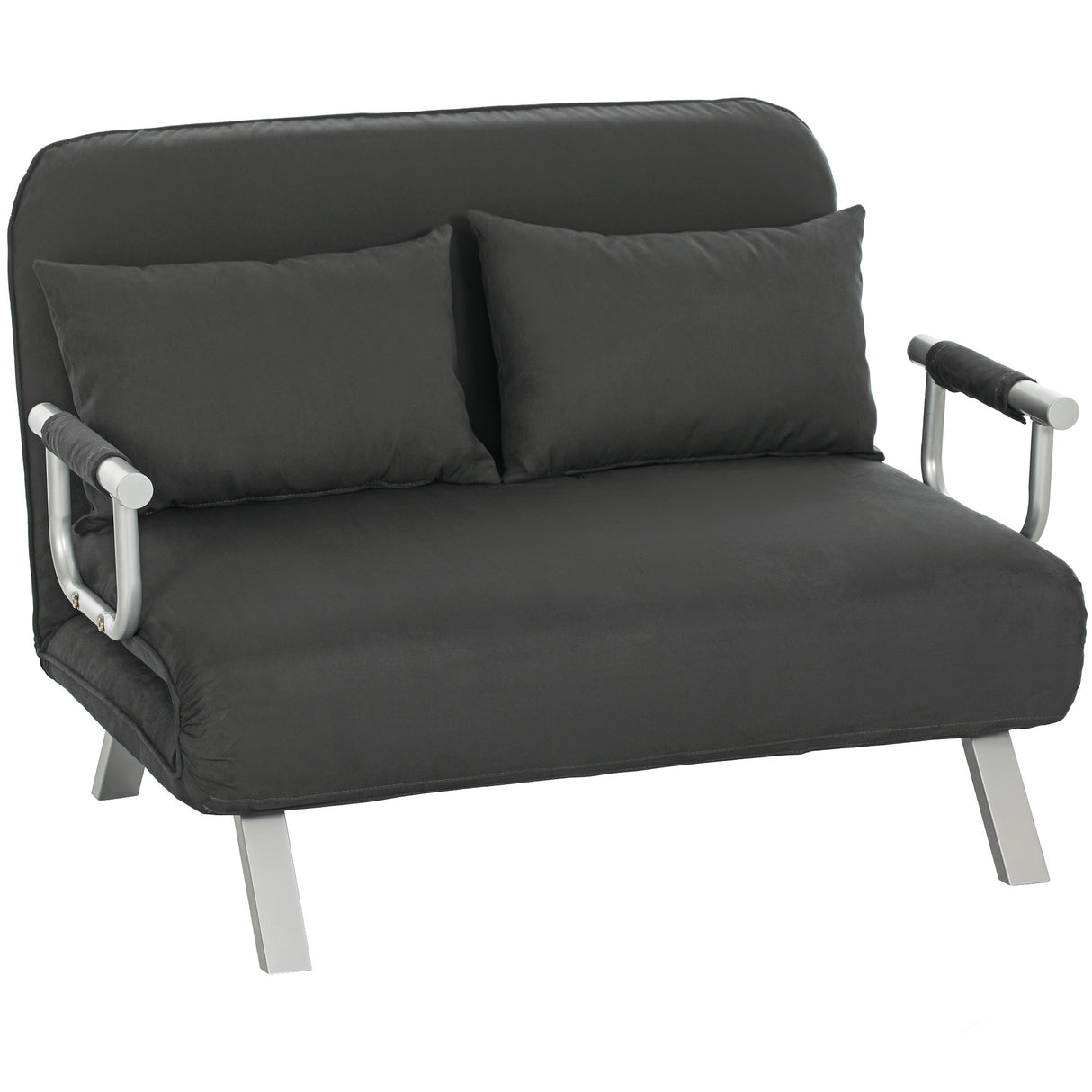 Polyester Fabric 2 Seater Sofa Bed 111cm Wide - Velmora