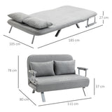 Polyester Fabric 2 Seater Sofa Bed 111cm Wide - Velmora
