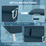 Polyester Fabric 2 Seater Sofa Bed 111cm Wide - Velmora