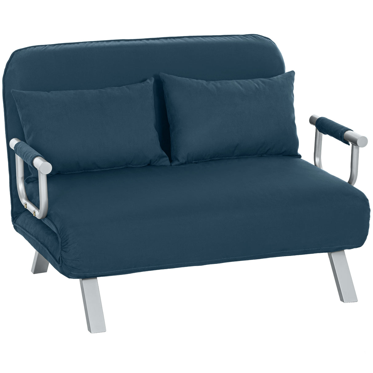 Polyester Fabric 2 Seater Sofa Bed 111cm Wide - Velmora