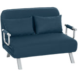 Polyester Fabric 2 Seater Sofa Bed 111cm Wide - Velmora