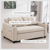 Polyester Fabric 2 Seater Sofa Bed 157cm Wide With 2 Pillows - Velmora