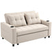Polyester Fabric 2 Seater Sofa Bed 157cm Wide With 2 Pillows - Velmora