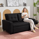Polyester Fabric 2 Seater Sofa Bed 157cm Wide With 2 Pillows - Velmora