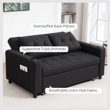 Polyester Fabric 2 Seater Sofa Bed 157cm Wide With 2 Pillows - Velmora