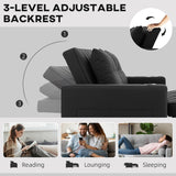 Polyester Fabric 2 Seater Sofa Bed 157cm Wide With 2 Pillows - Velmora