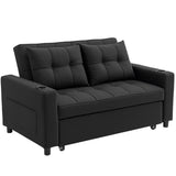Polyester Fabric 2 Seater Sofa Bed 157cm Wide With 2 Pillows - Velmora