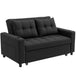 Polyester Fabric 2 Seater Sofa Bed 157cm Wide With 2 Pillows - Velmora