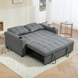 Polyester Fabric 2 Seater Sofa Bed 157cm Wide With 2 Pillows - Velmora