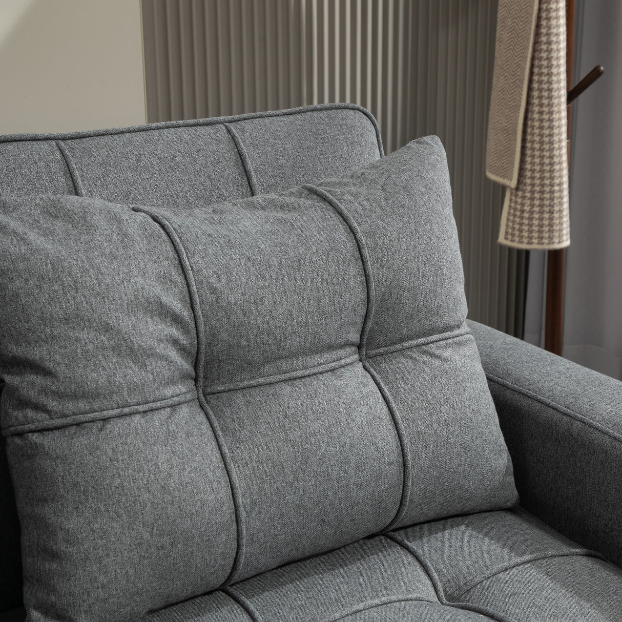 Polyester Fabric 2 Seater Sofa Bed 157cm Wide With 2 Pillows - Velmora