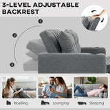 Polyester Fabric 2 Seater Sofa Bed 157cm Wide With 2 Pillows - Velmora