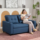 Polyester Fabric 2 Seater Sofa Bed 157cm Wide With 2 Pillows - Velmora