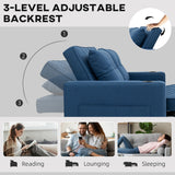 Polyester Fabric 2 Seater Sofa Bed 157cm Wide With 2 Pillows - Velmora
