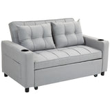Polyester Fabric 2 Seater Sofa Bed 157cm Wide With 2 Pillows - Velmora