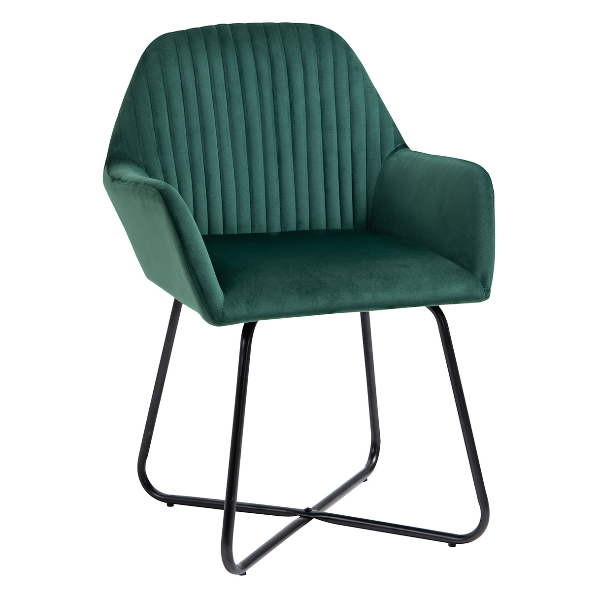 Polyester Fabric Accent Chair 60cm Wide With Metal Base - Velmora
