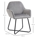 Polyester Fabric Accent Chair 60cm Wide With Metal Base - Velmora