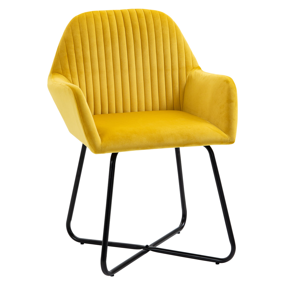 Polyester Fabric Accent Chair 60cm Wide With Metal Base - Velmora
