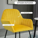Polyester Fabric Accent Chair 60cm Wide With Metal Base - Velmora