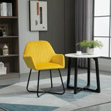 Polyester Fabric Accent Chair 60cm Wide With Metal Base - Velmora
