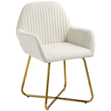 Polyester Fabric Accent Chair 60cm Wide With Metal Base - Velmora