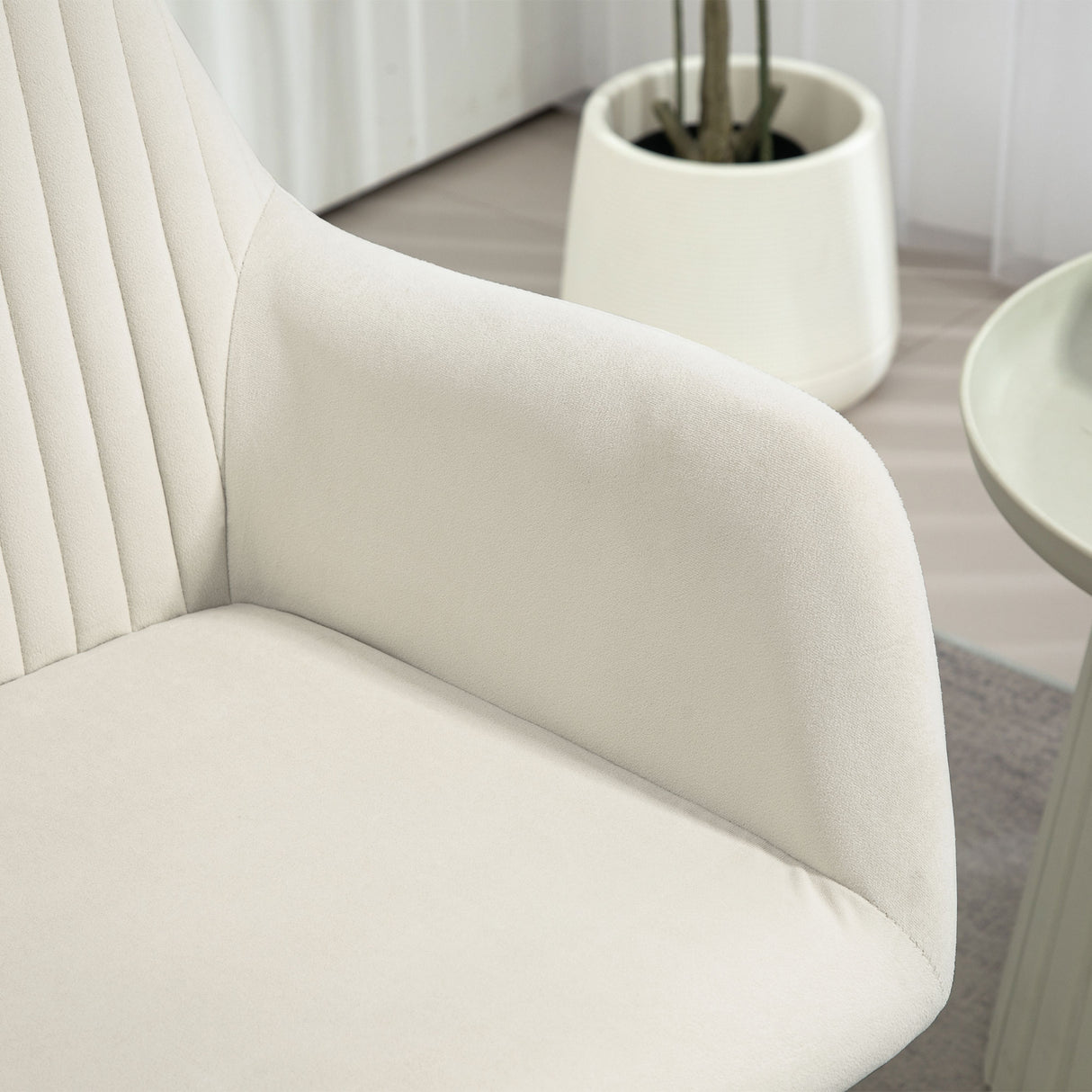Polyester Fabric Accent Chair 60cm Wide With Metal Base - Velmora